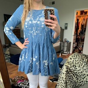 Goodnight Macaroon Embroidered Chambray Tunic